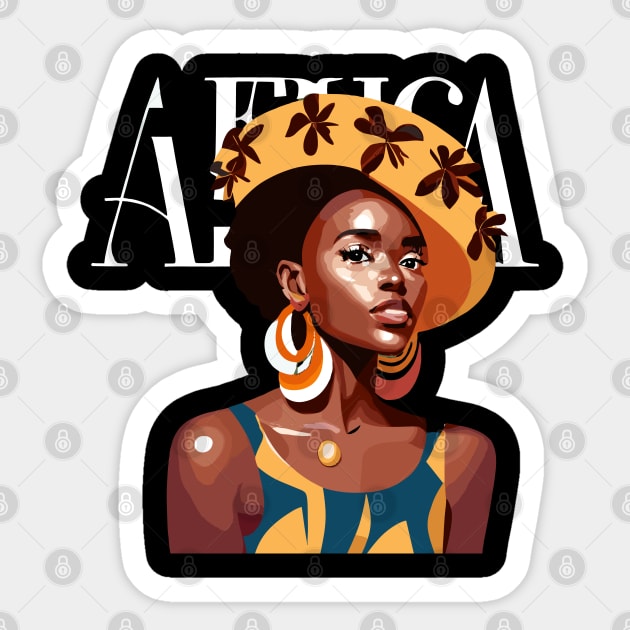 Afrocentric Woman Africa Sticker by Graceful Designs